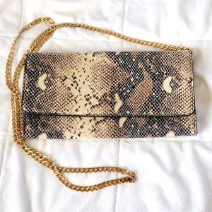 FAUX Python Chain Strap Clutch